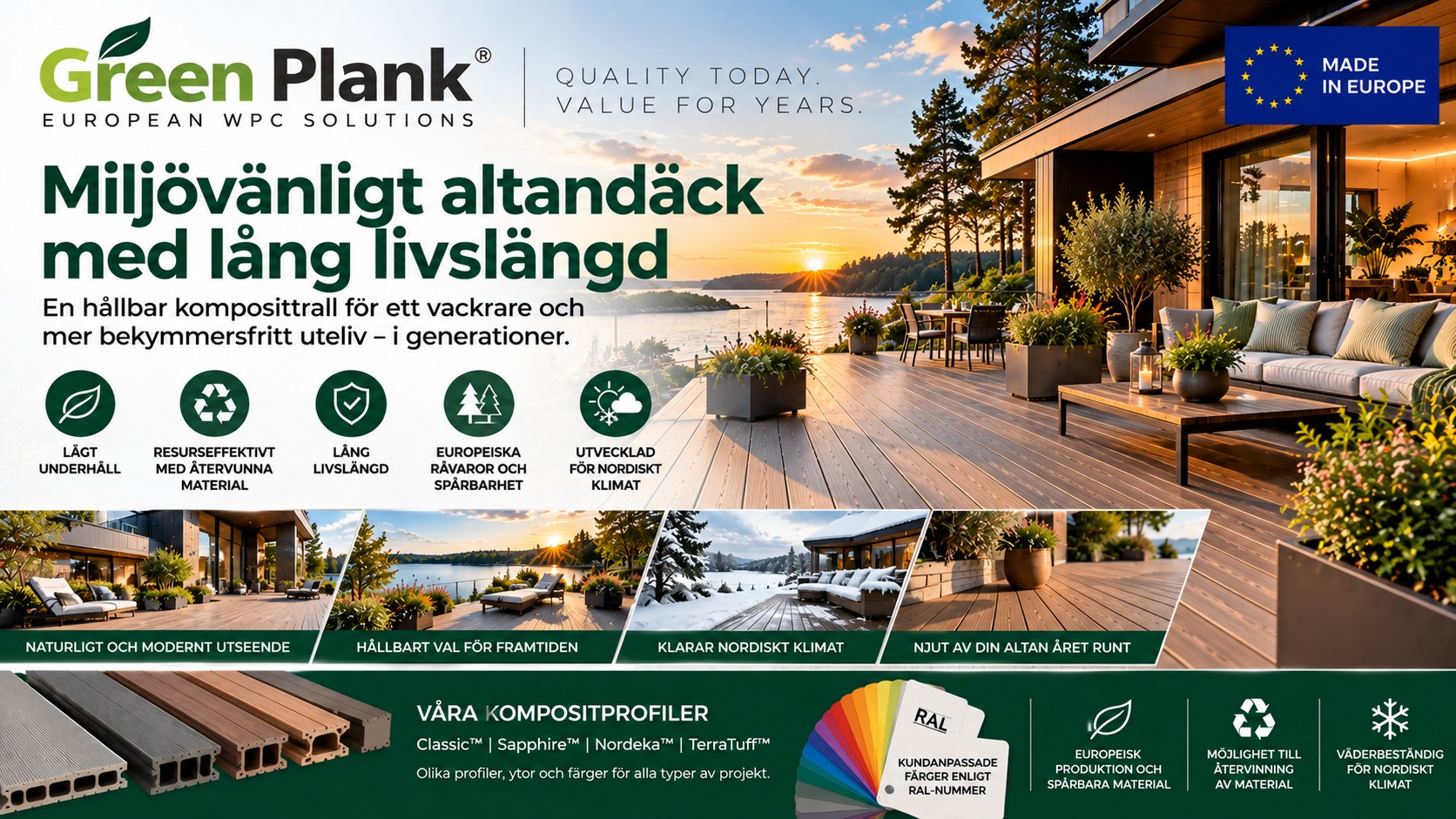 Miljövänligt Altandäck med Lång Livslängd | Green Plank