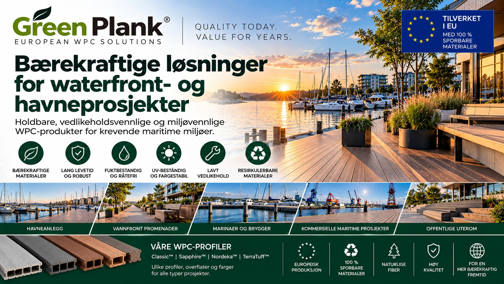 Bærekraftige løsninger for waterfront- og havneprosjekter