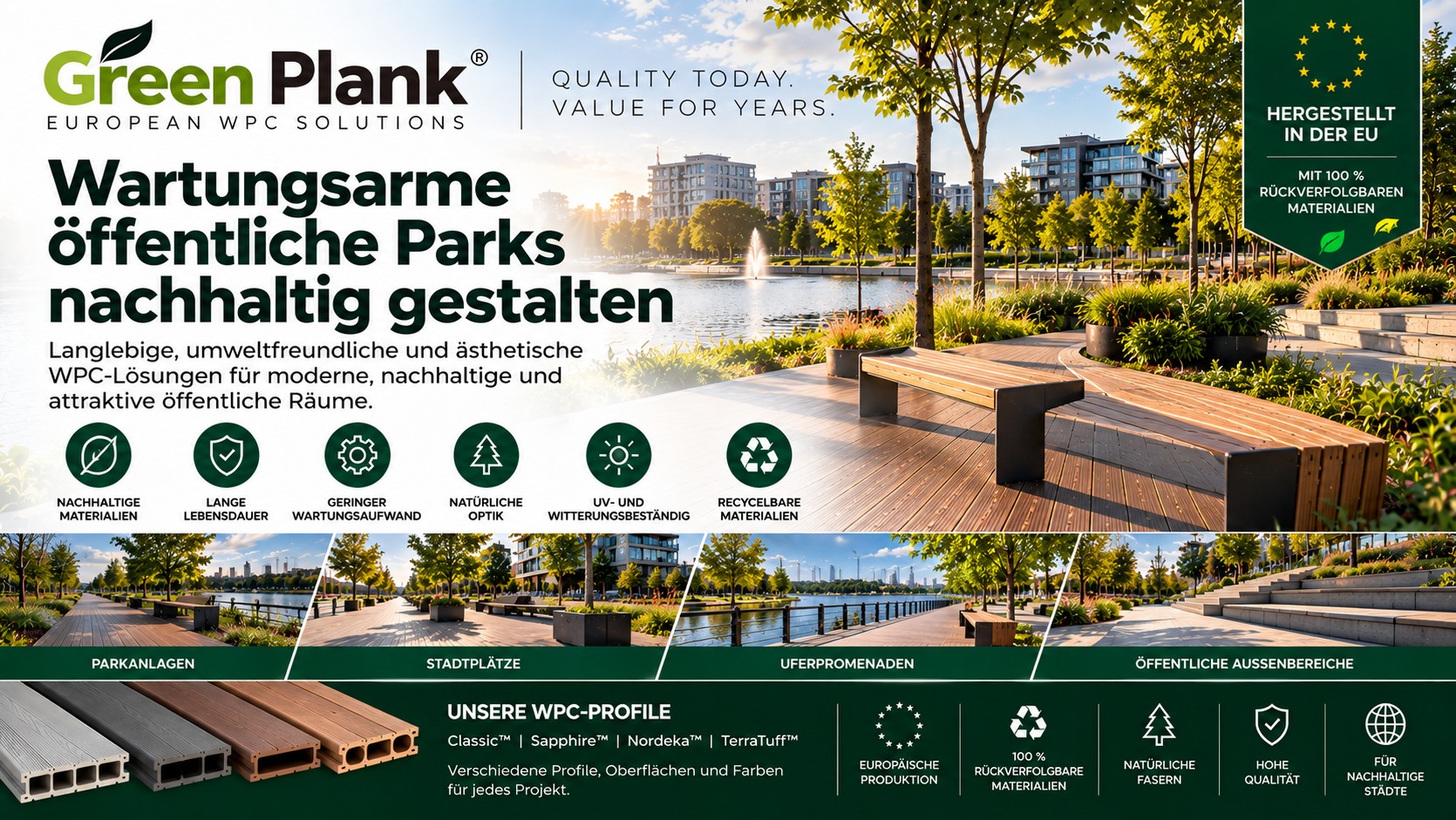 Wartungsarme öffentliche Parks nachhaltig gestalten