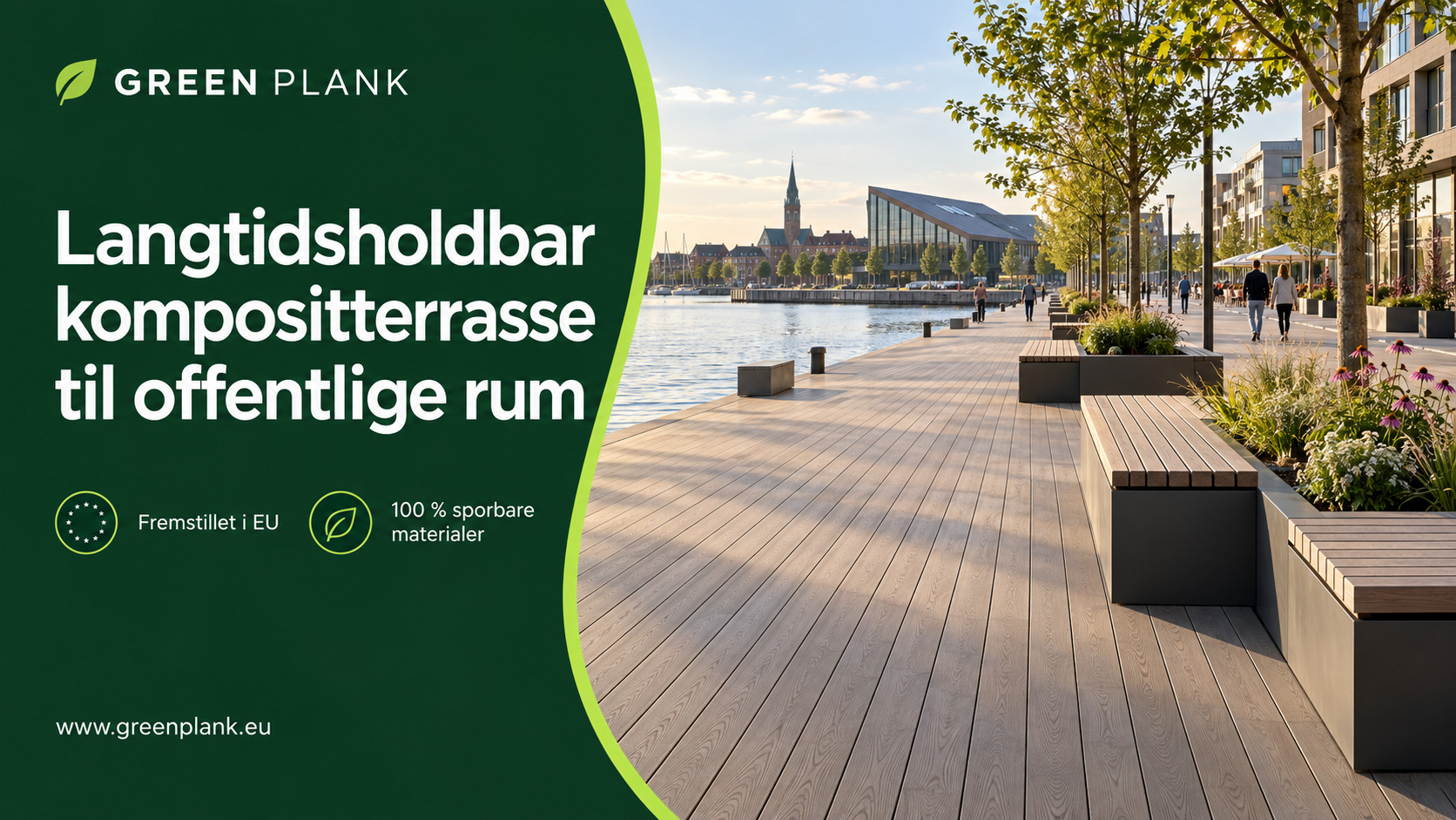 Langtidsholdbar kompositterrasse til offentlige rum