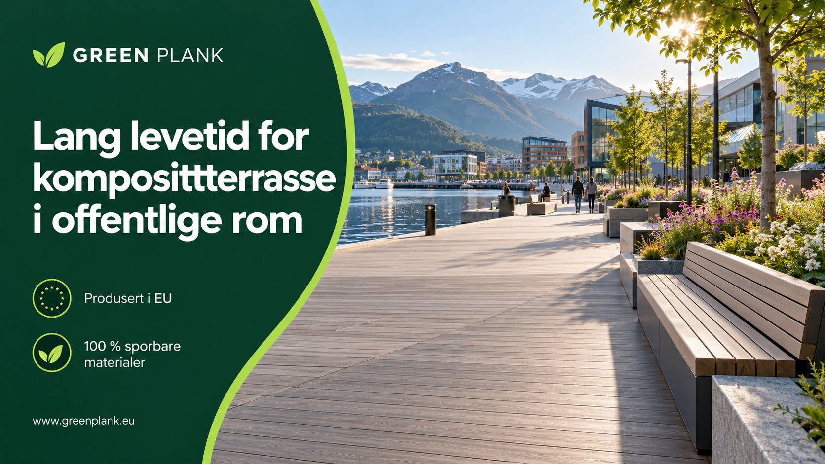 Lang levetid for komposittterrasse i offentlige rom