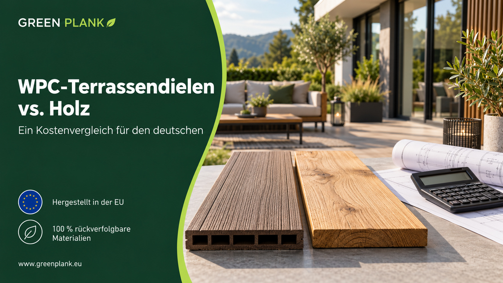 WPC-Terrassendielen vs. Holz – Ein Kostenvergleich für den deutschen Markt