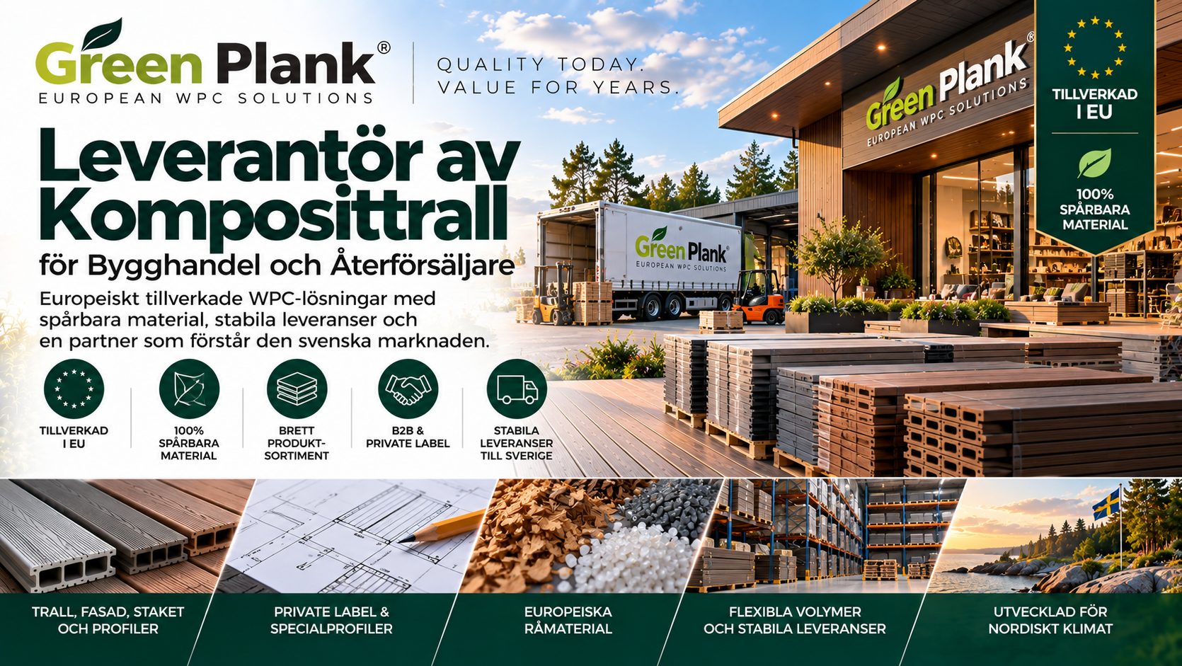 Leverantör av Komposittrall för Bygghandel | Green Plank