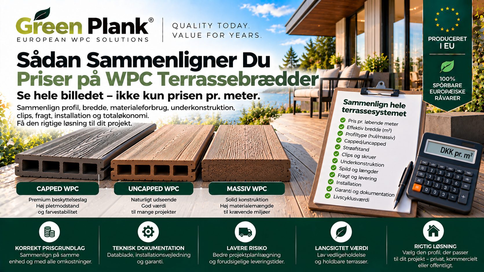 Sådan Sammenligner Du Priser på WPC Terrassebrædder | Green Plank