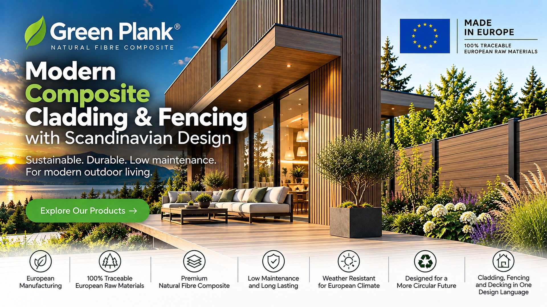 Modern Composite Cladding in Scandinavian Design | Green Plank