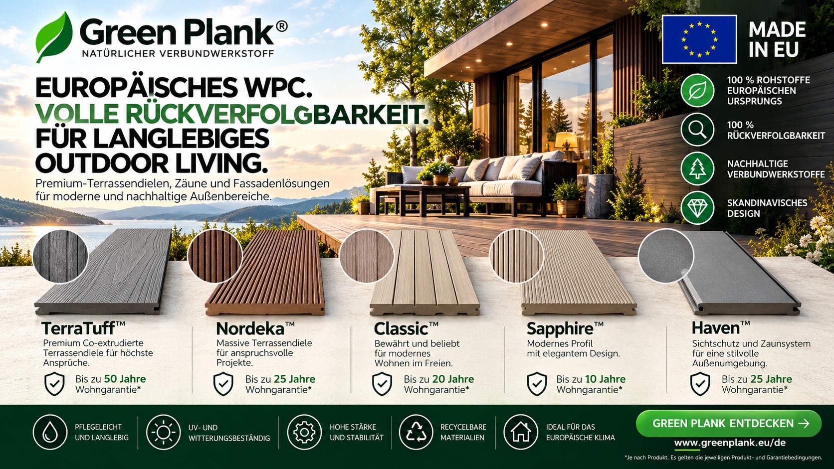 WPC Terrassendielen Made in EU | Green Plank Deutschland