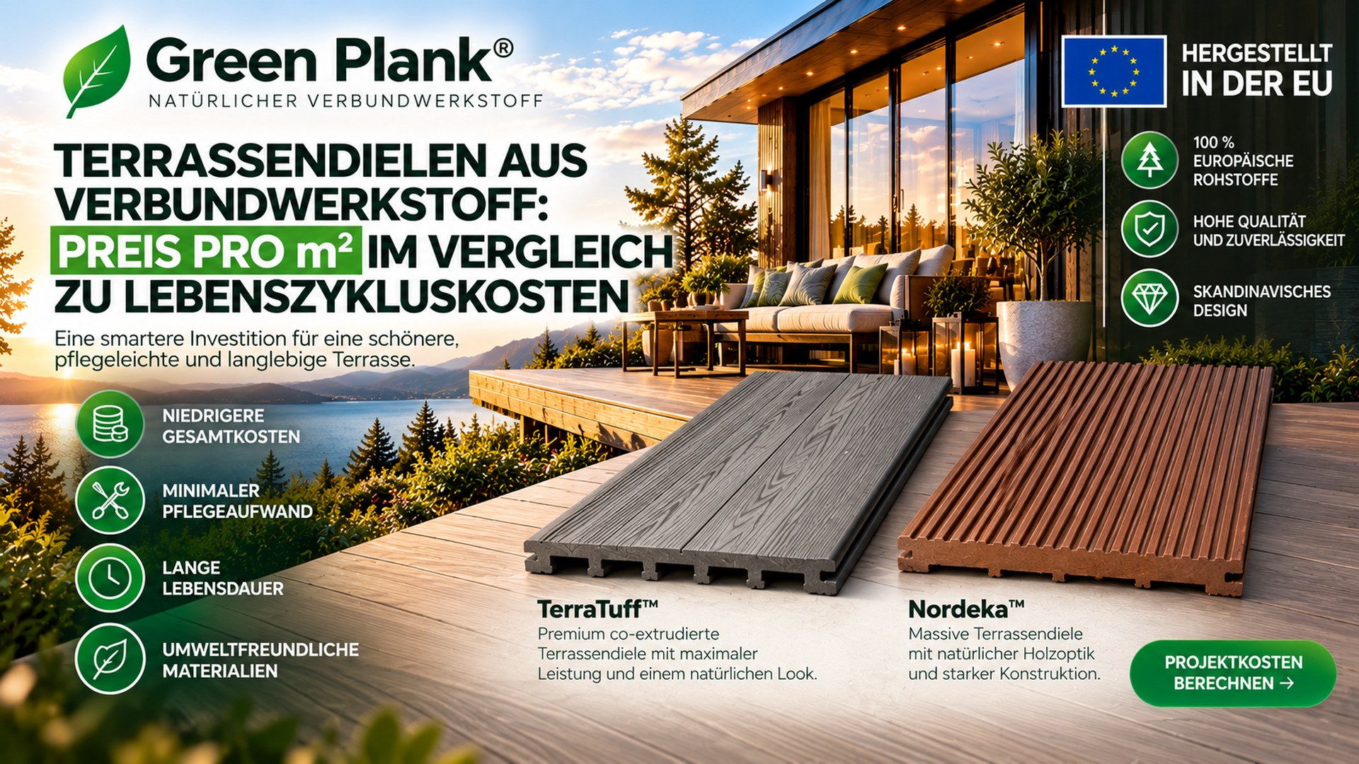 WPC Terrassendielen: Preis pro m² vs. Lebenszykluskosten