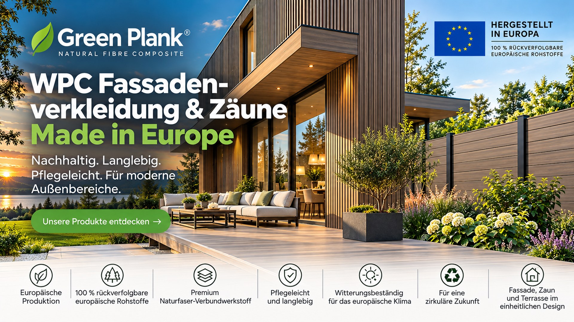 WPC Fassadenverkleidung im skandinavischen Design | Green Plank