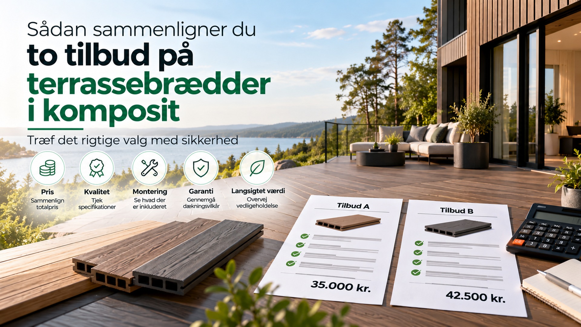 Sammenlign tilbud på komposit terrassebrædder | Green Plank