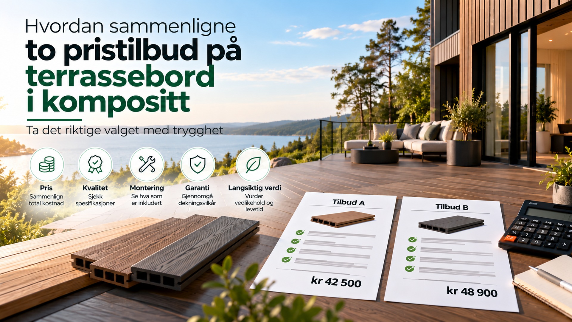 Sammenlign tilbud på kompositt terrassebord | Green Plank