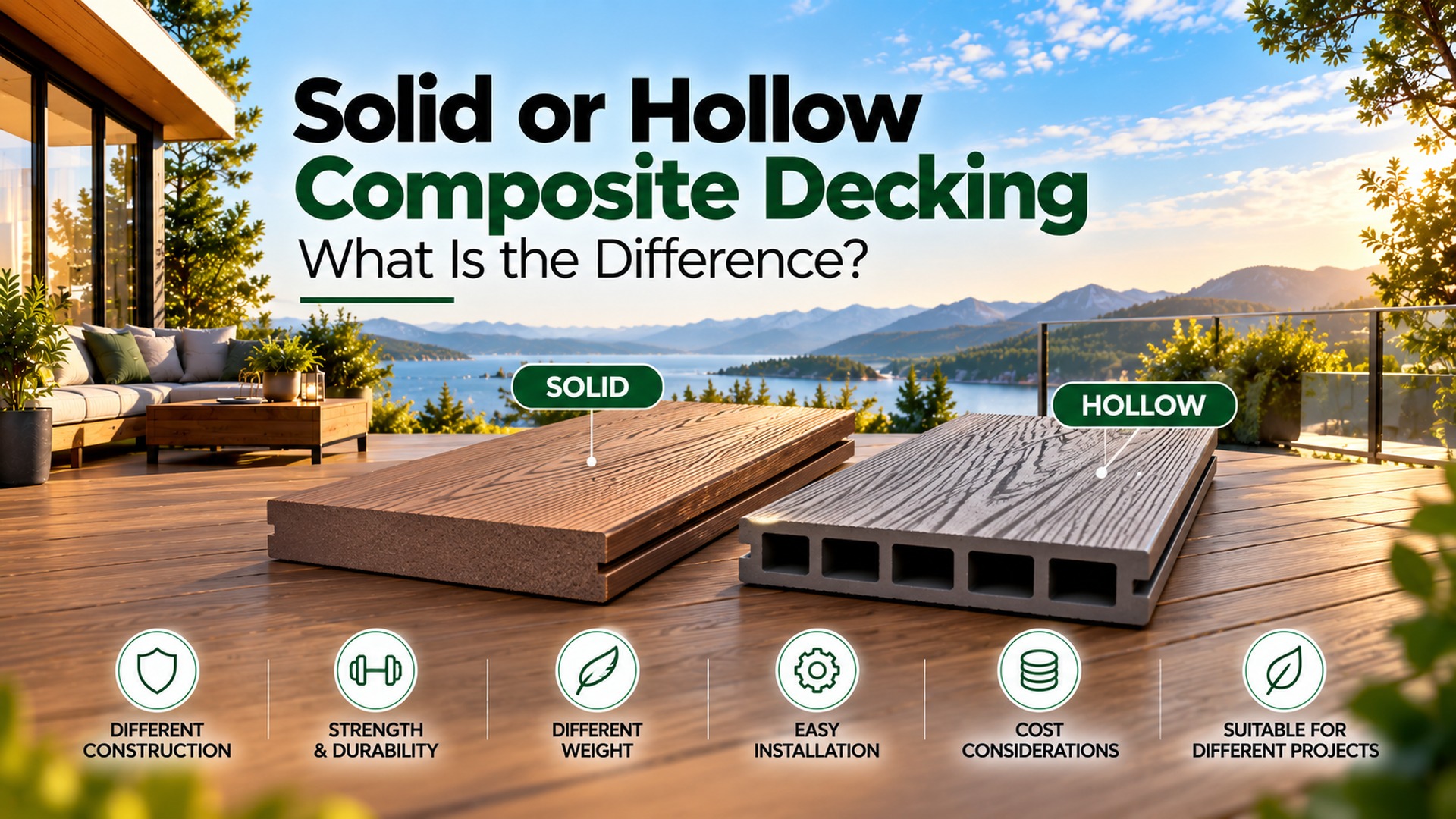 Solid vs Hollow Composite Decking – Key Differences