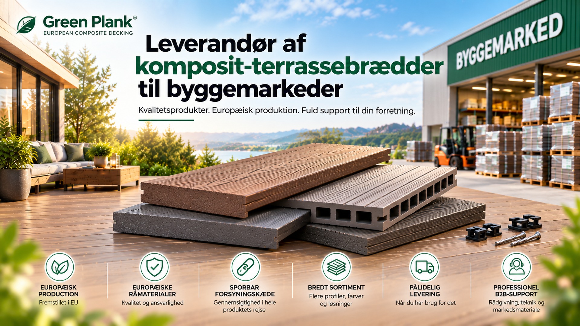 Leverandør af komposit til byggemarkeder | Green Plank