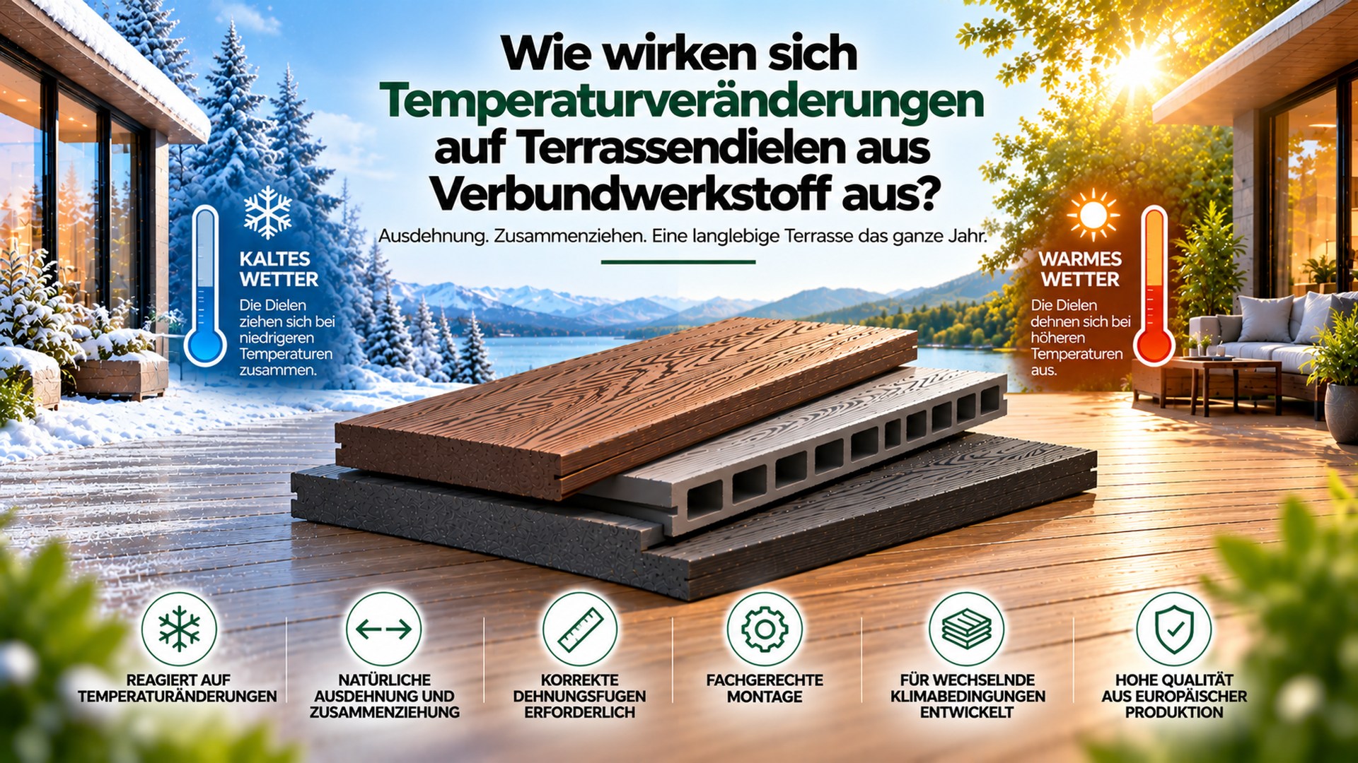 Temperatur und WPC-Terrassendielen | Green Plank