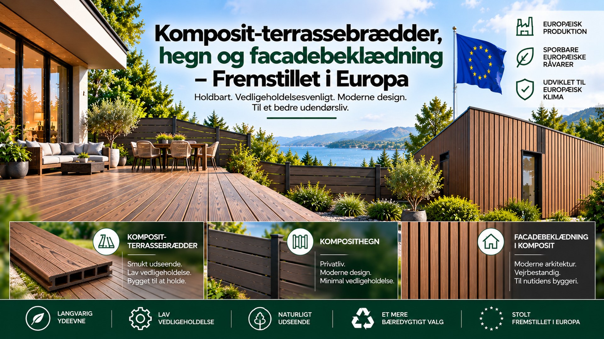 Komposit terrasse, hegn & facade fra Europa | Green Plank
