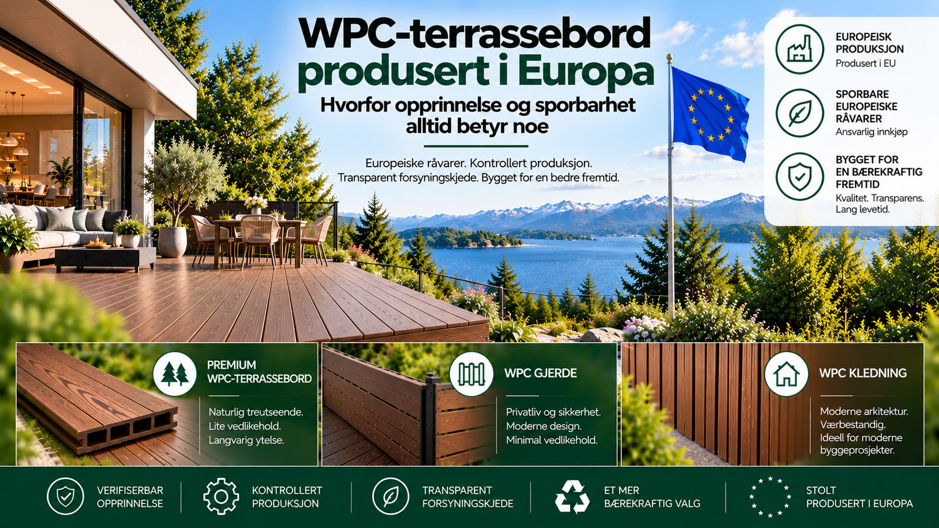 Europeiske WPC-terrassebord: Opprinnelse og sporbarhet
