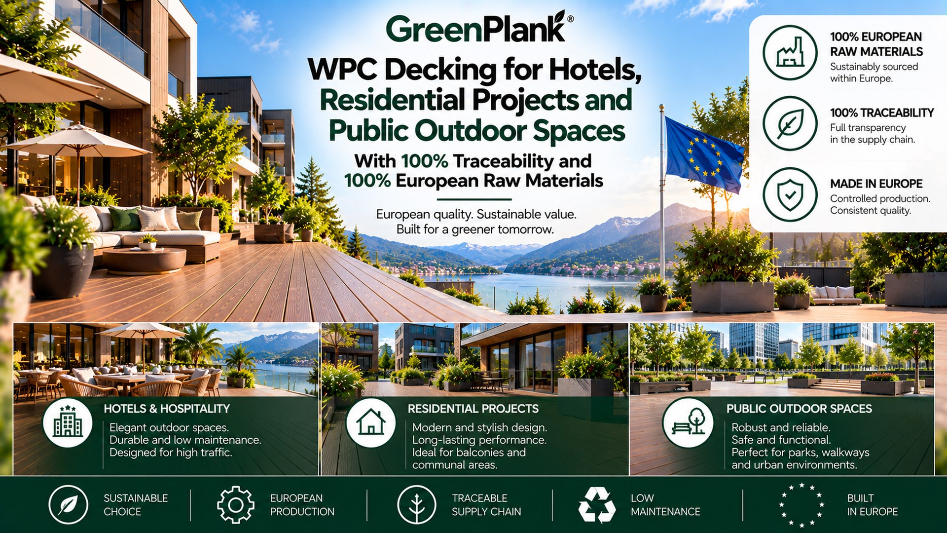 WPC Decking for Hotels & Public Projects | Green Plank