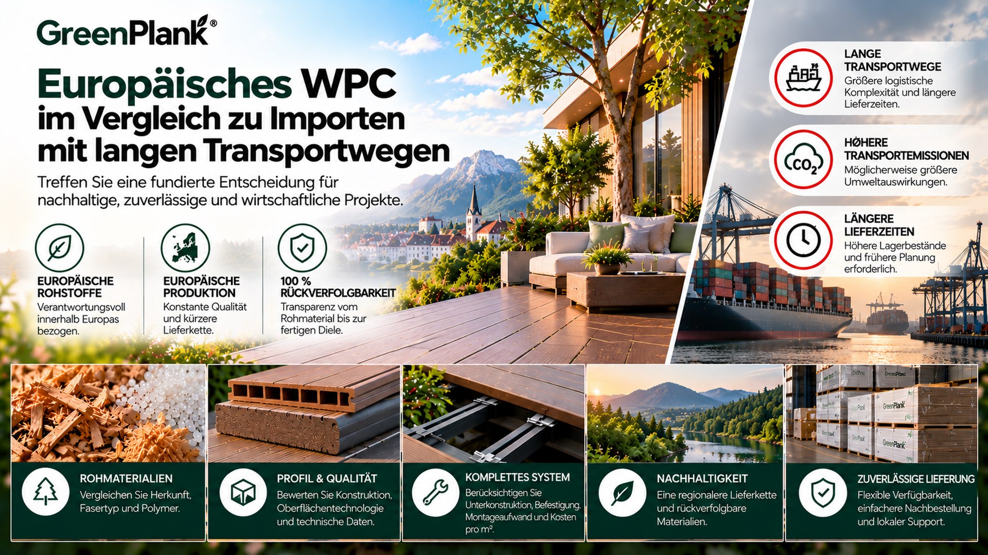 Europäisches WPC vs. lange Transportwege | Green Plank