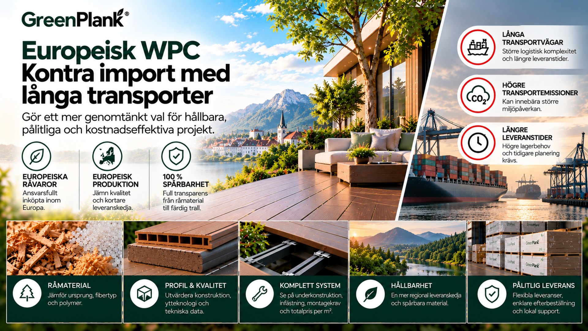 Europeisk WPC vs långa transporter | Green Plank