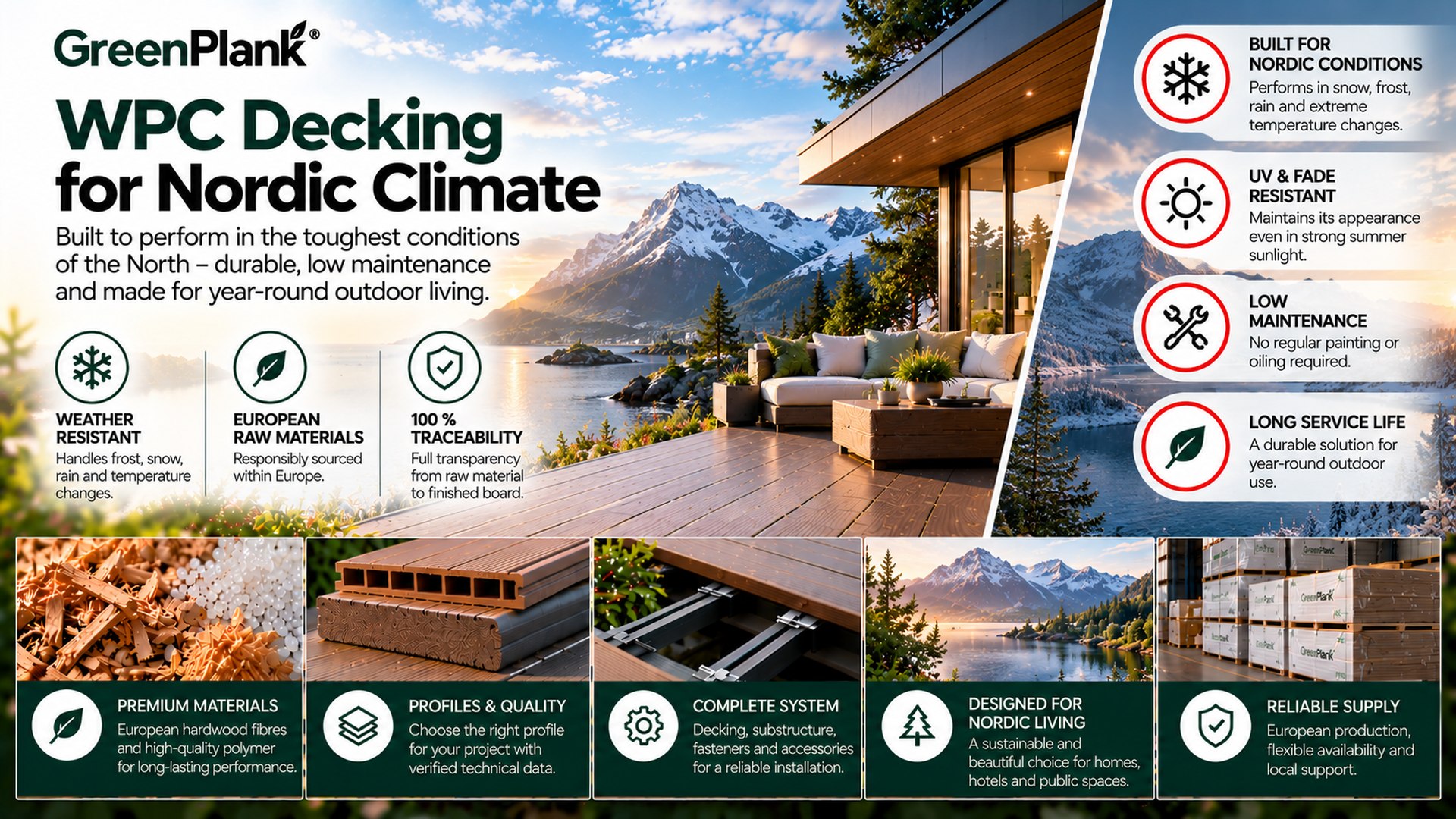 WPC Decking for Nordic Climate | Green Plank Europe
