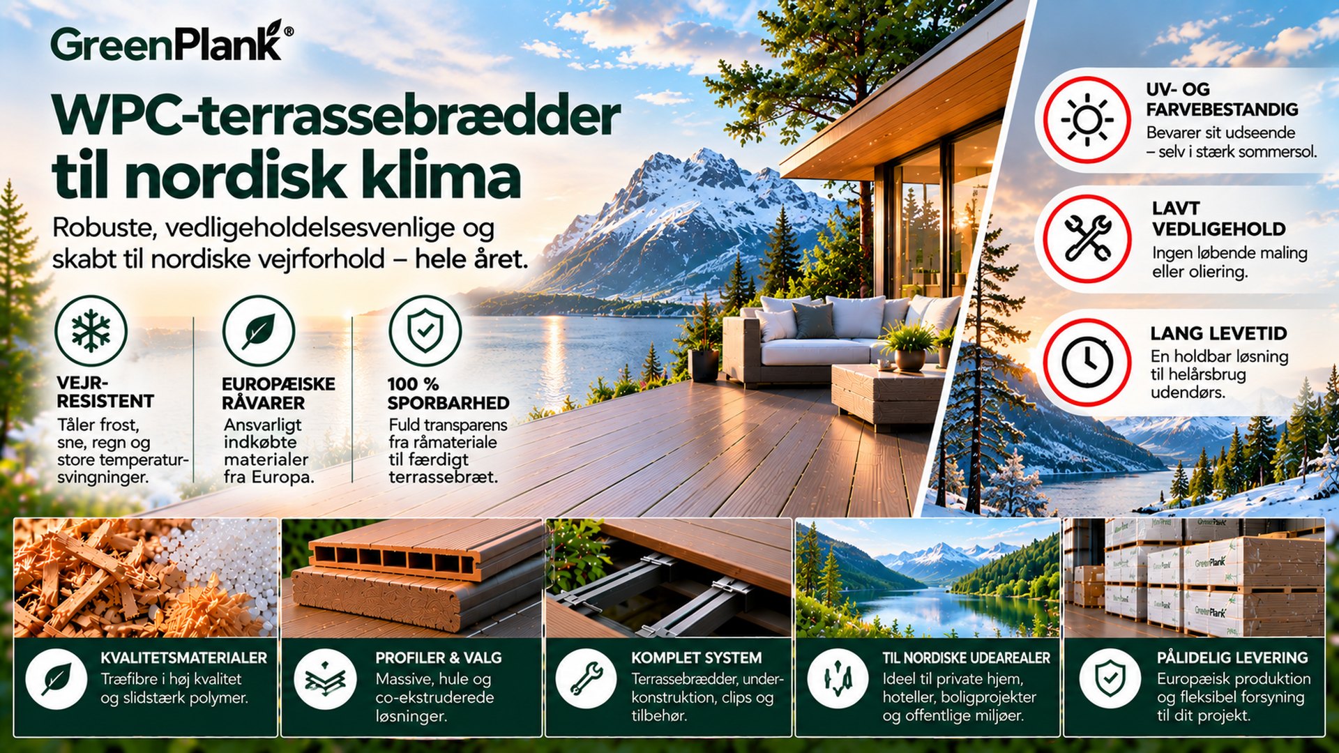 WPC-terrassebrædder til nordisk klima | Green Plank