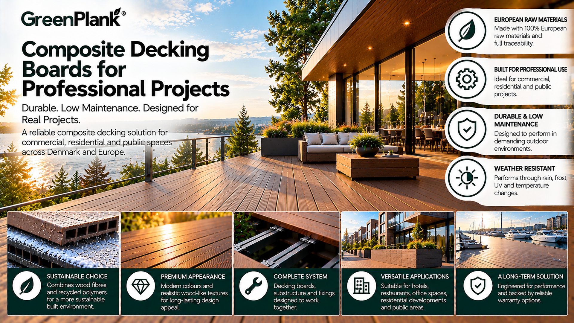 Composite Decking for Professional Projects | Green Plank