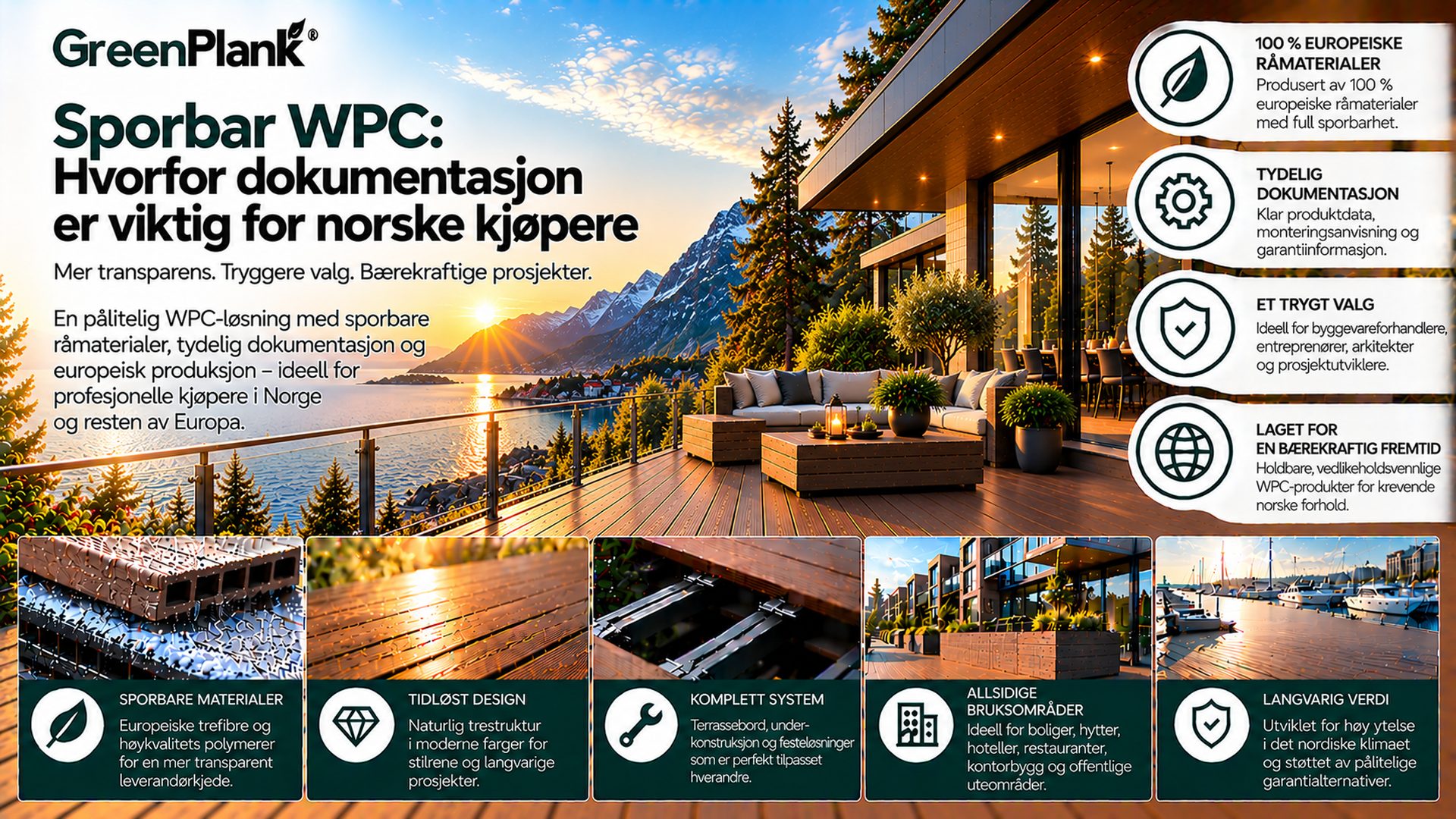 Sporbar WPC: Dokumentasjon for norske kjøpere | Green Plank