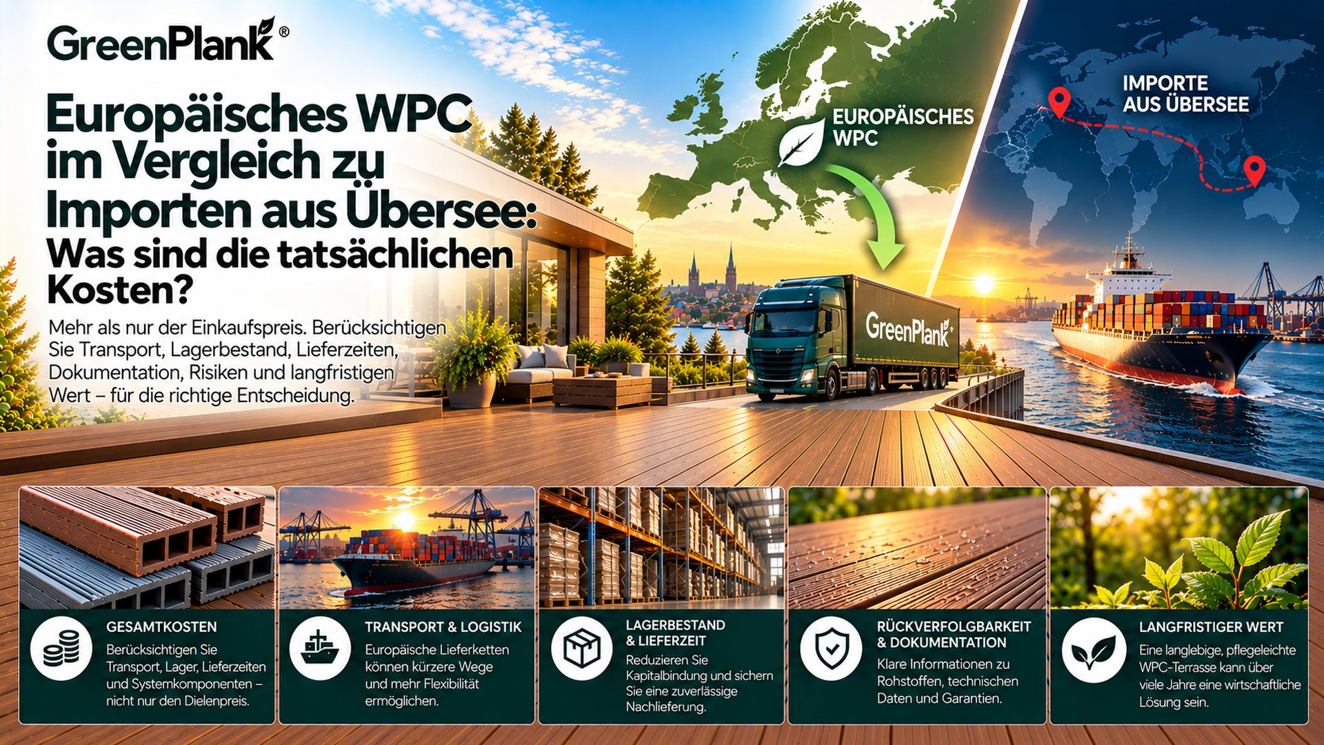 Europäisches WPC vs. Übersee-Importe: Reale Kosten