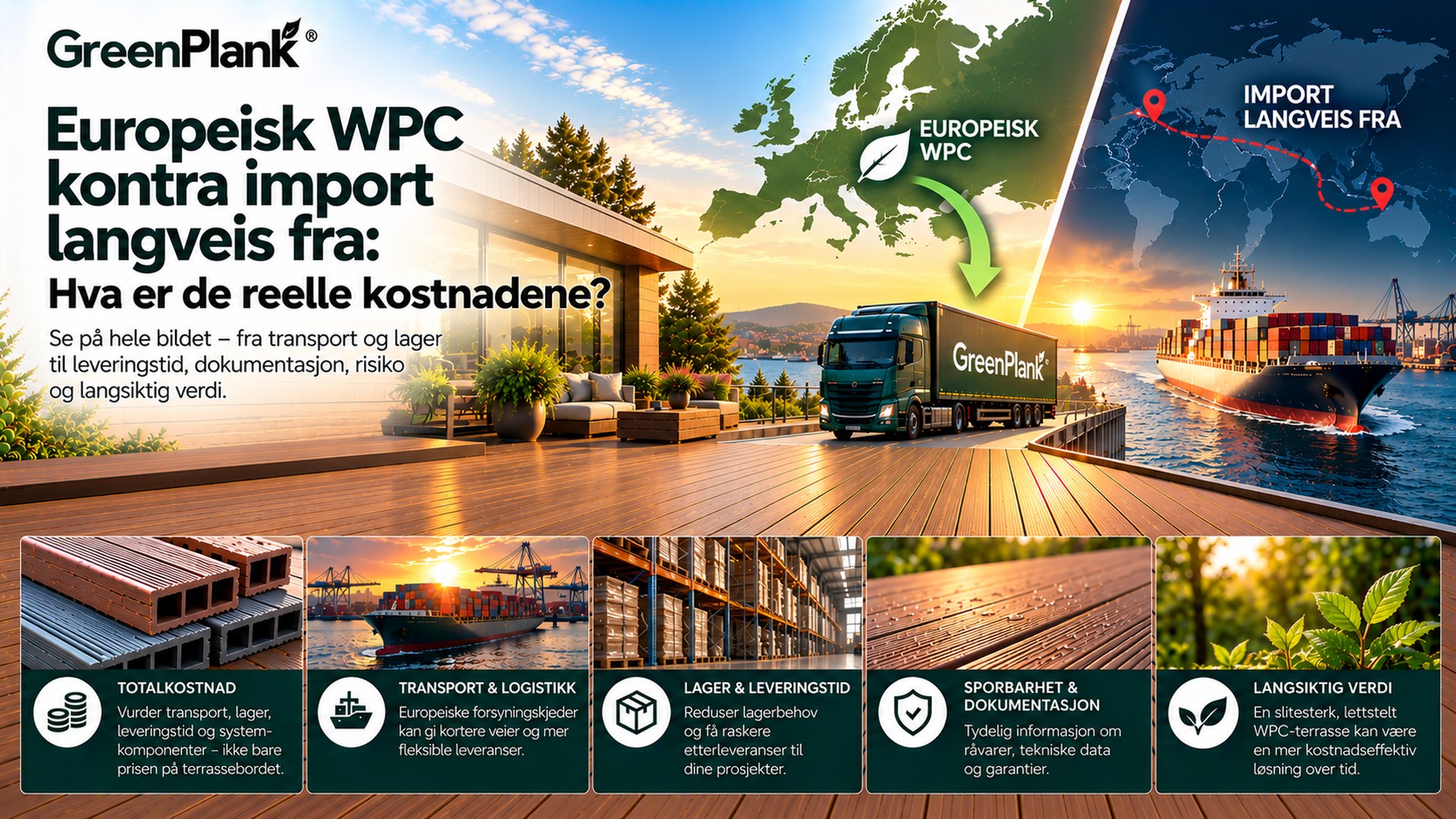 Europeisk WPC vs. langveis import: Reelle kostnader