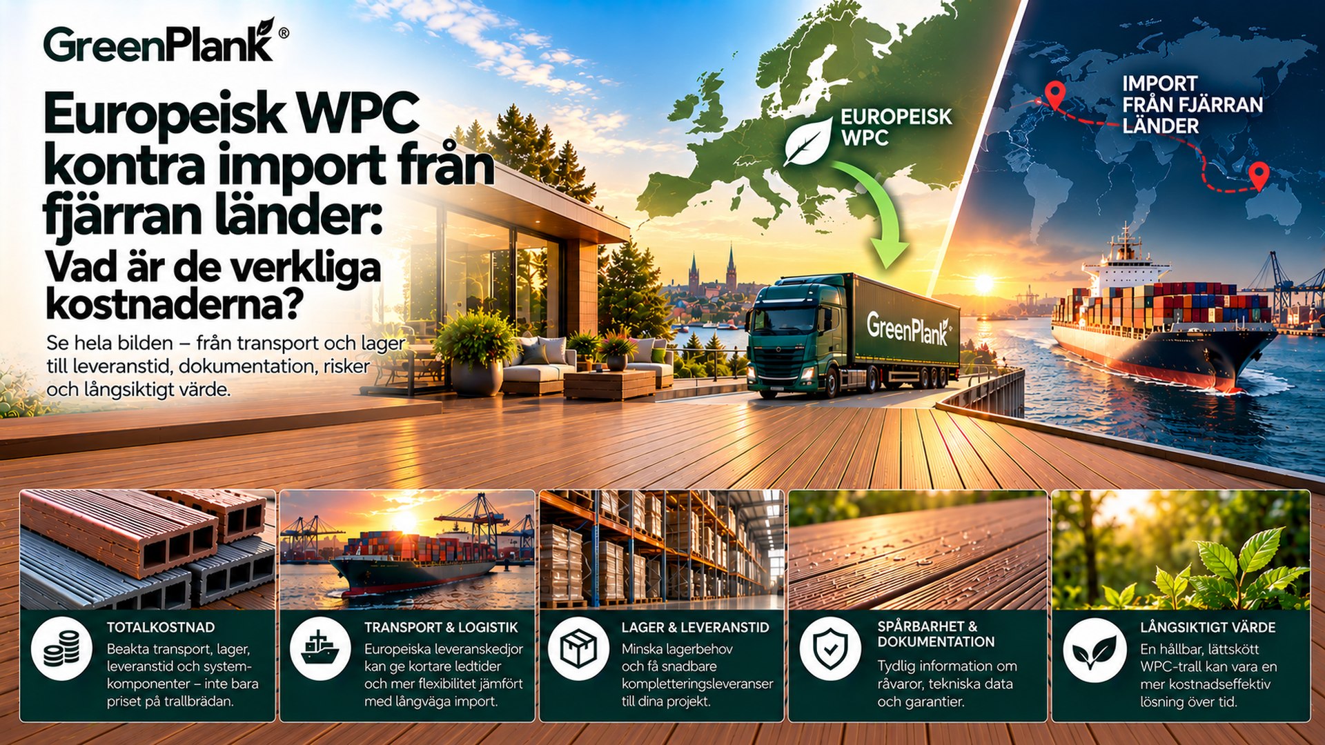 Europeisk WPC vs. långväga import: Verkliga kostnader