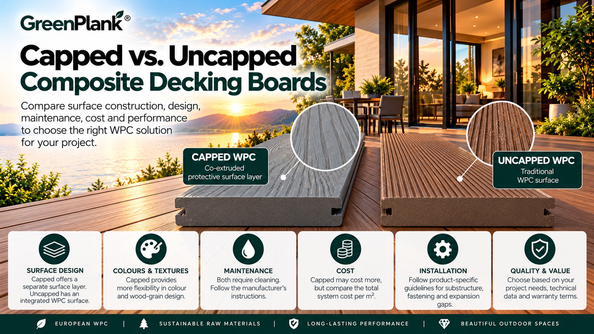 Capped vs Uncapped Composite Decking | Green Plank