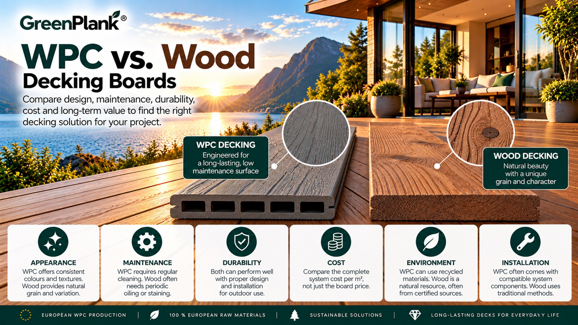 WPC vs. Wood Decking Boards | Green Plank Europe