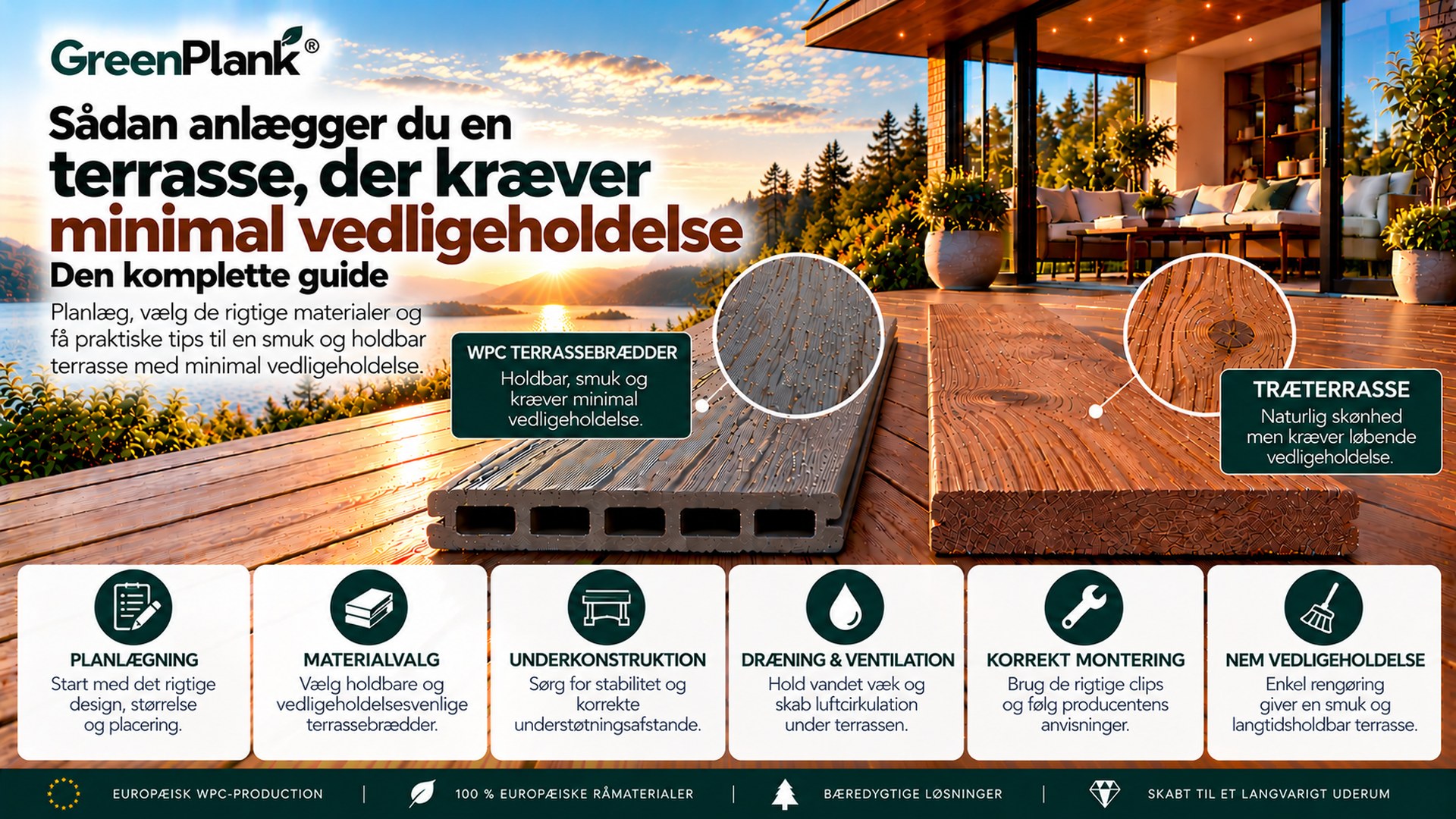 Terrasse med minimal vedligeholdelse: Komplet guide