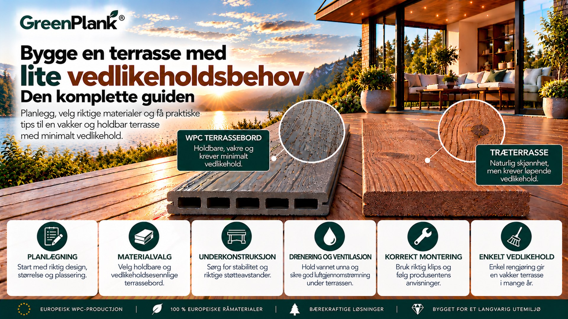 Terrasse med lite vedlikehold: Den komplette guiden