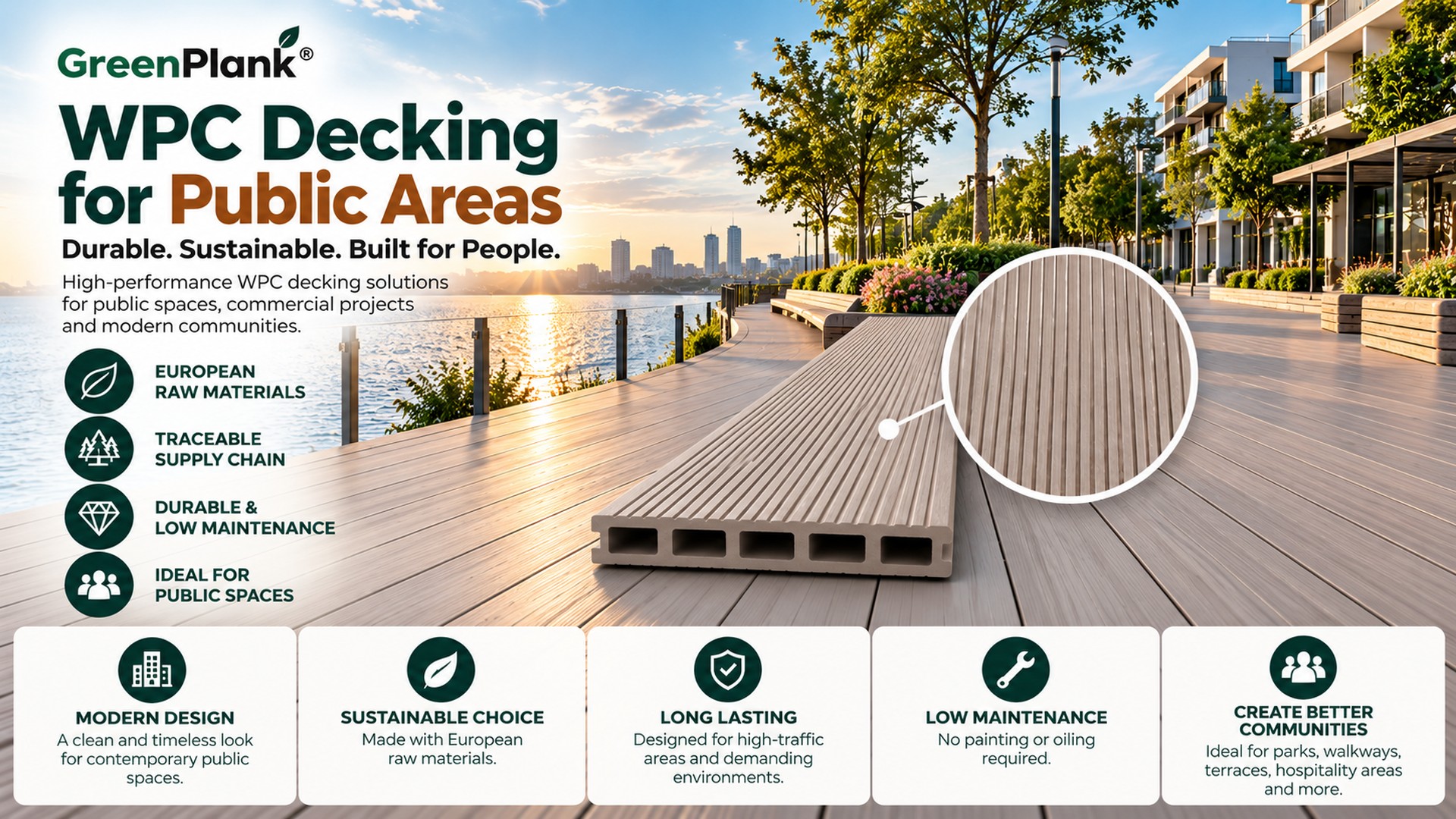 WPC Decking for Public Areas | Green Plank Europe