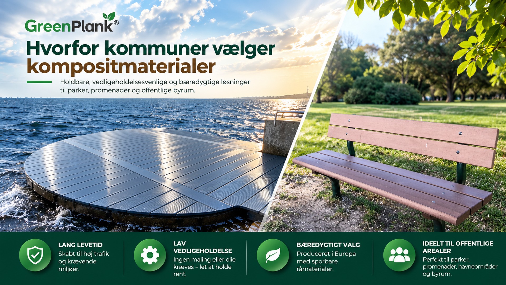 Hvorfor kommuner vælger kompositmaterialer | Green Plank