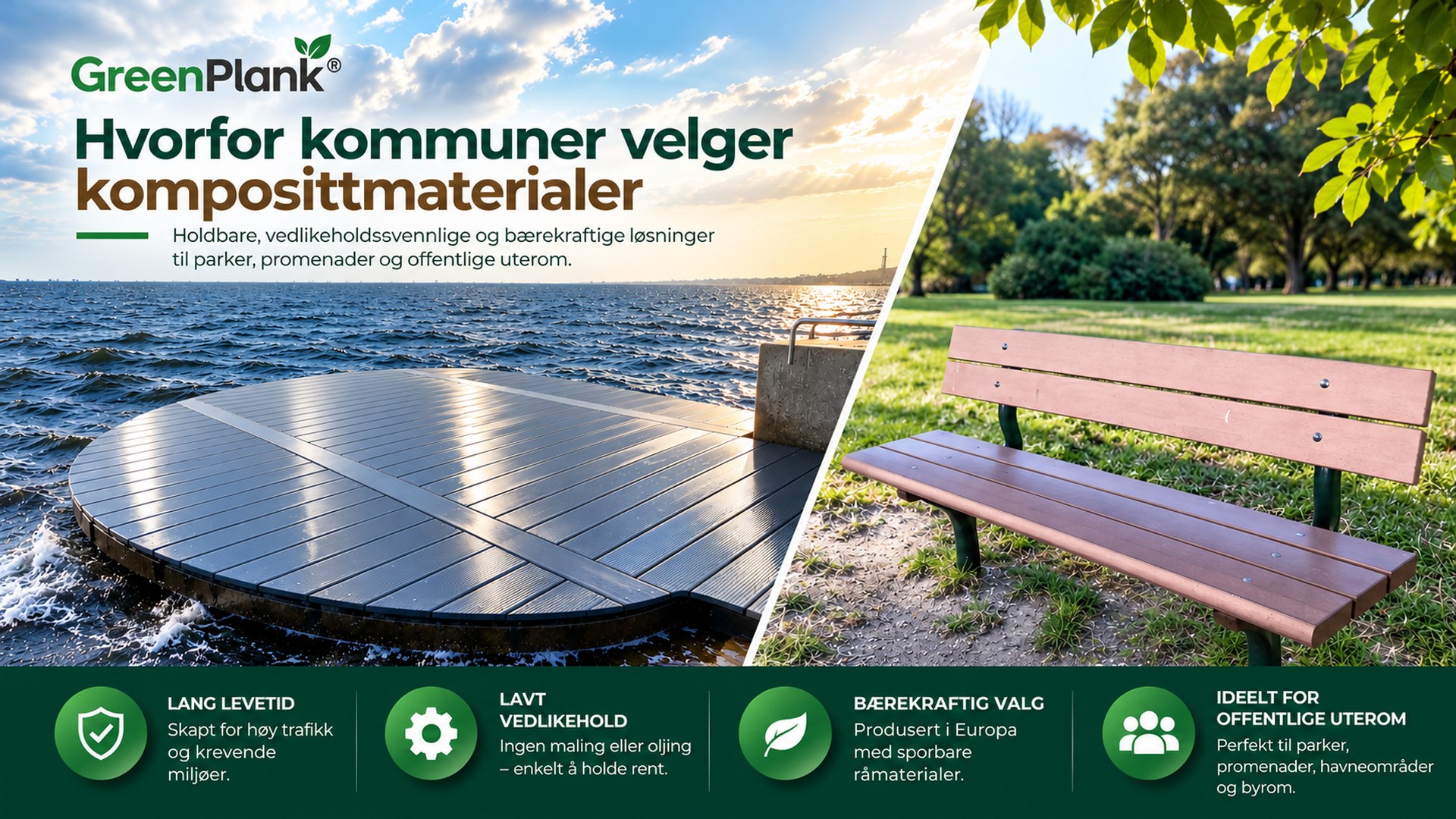Hvorfor kommuner velger kompositt | Green Plank Norge