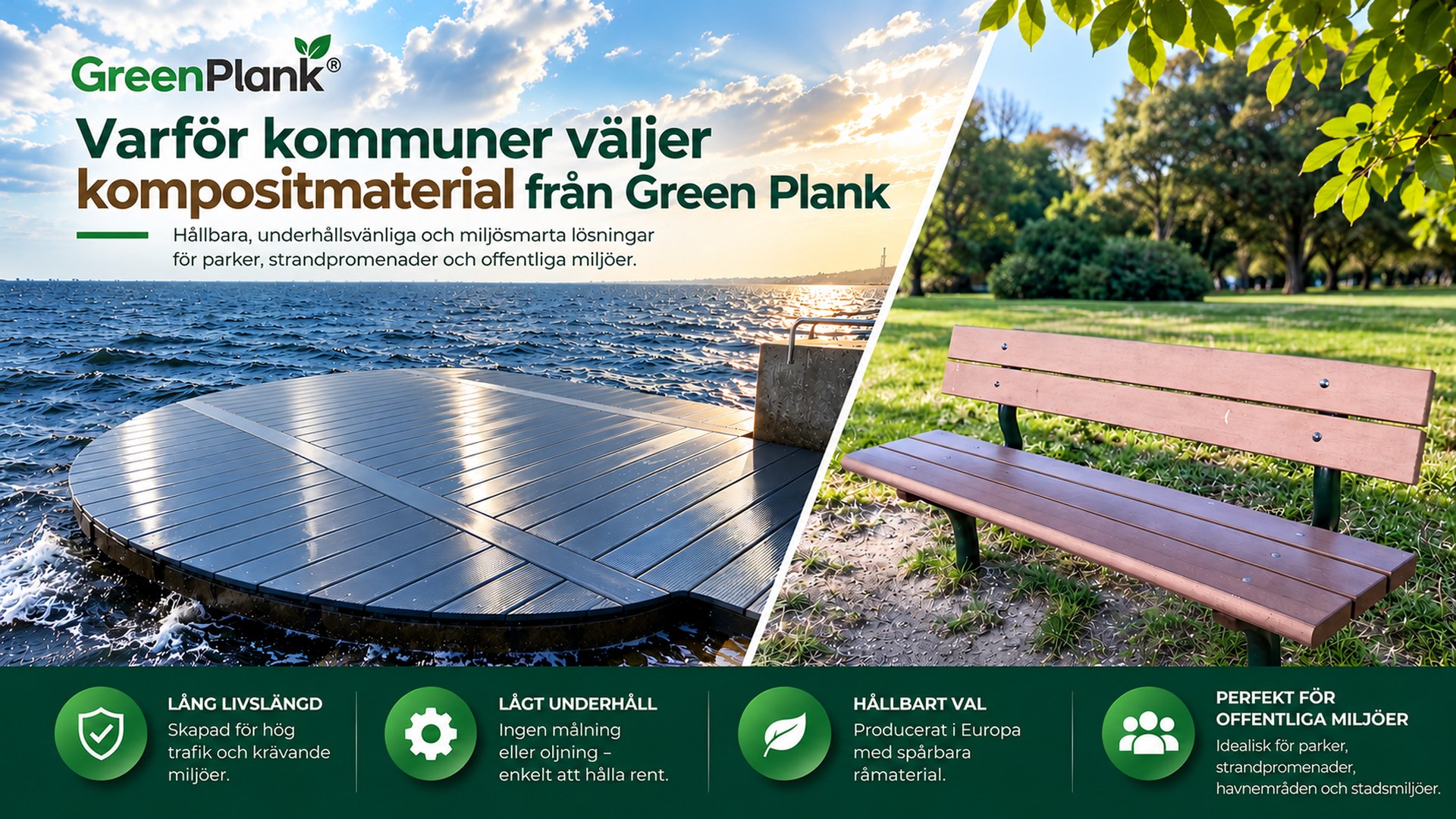 Varför kommuner väljer komposit | Green Plank Sverige