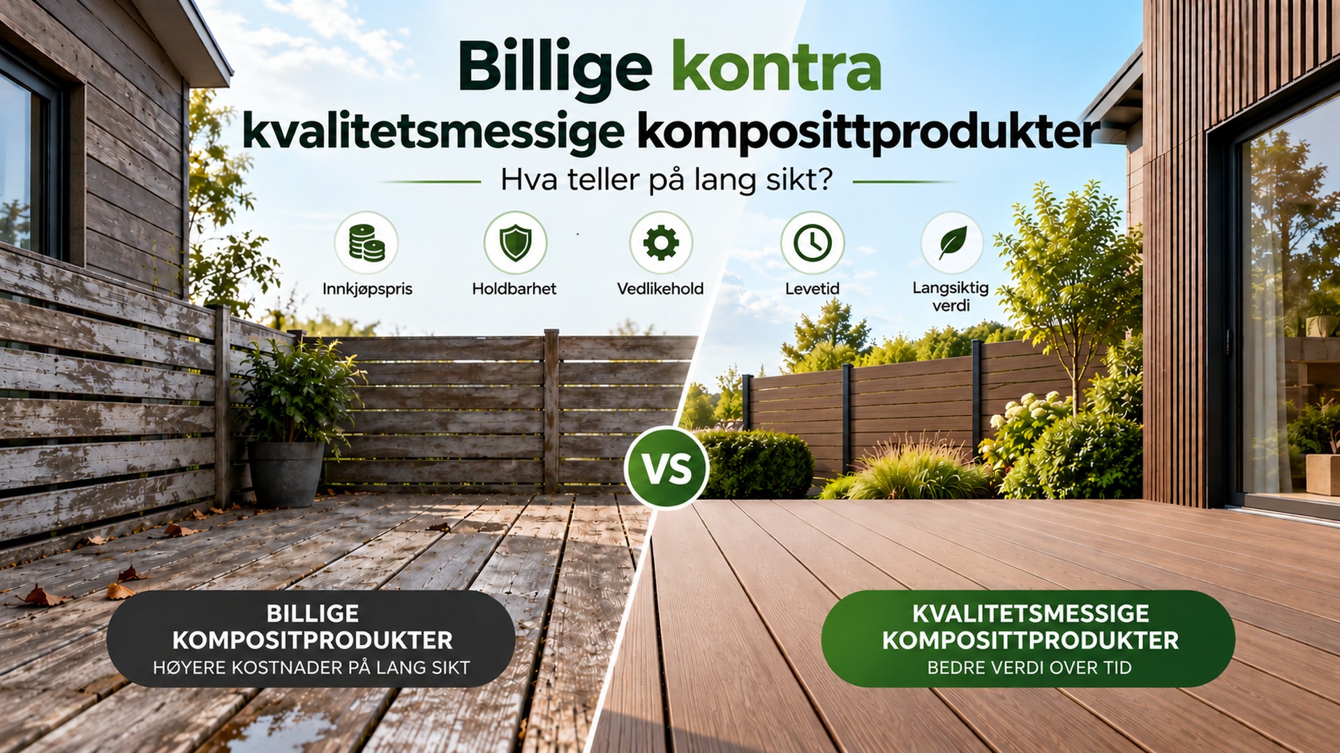 Billige vs. kvalitets-komposittprodukter | Green Plank