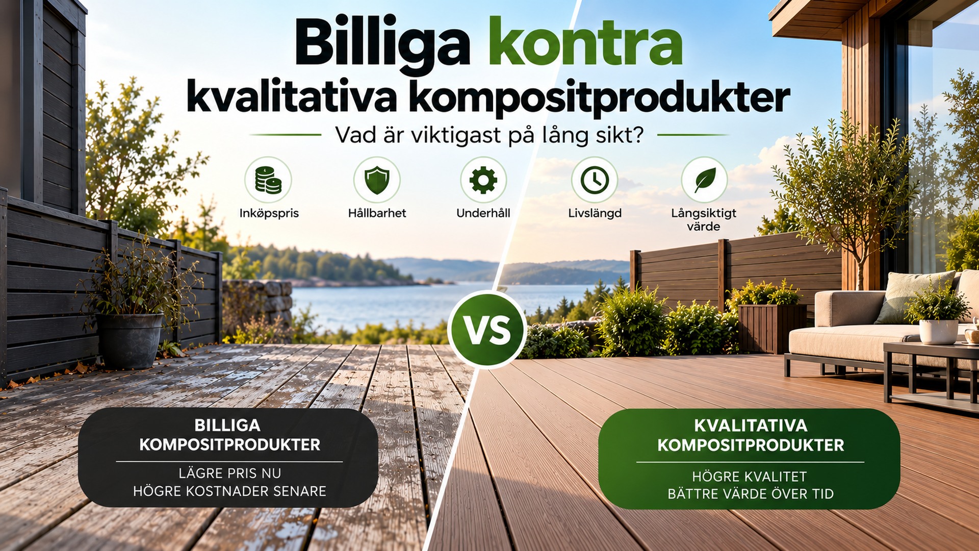 Billiga vs. kvalitativa kompositprodukter | Green Plank