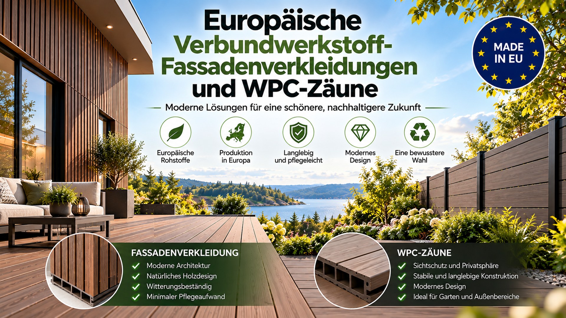 Europäische WPC-Fassaden & Zäune | Green Plank