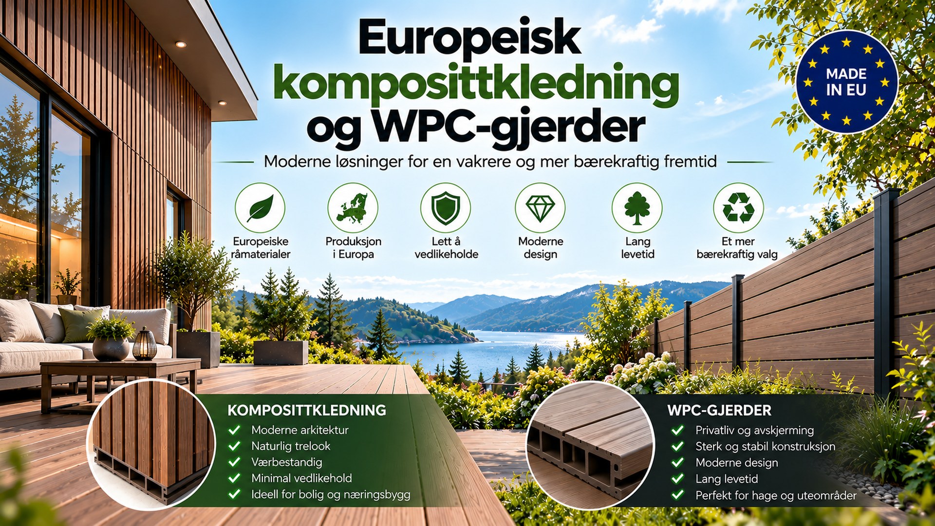 Europeisk komposittkledning og WPC-gjerder | Green Plank