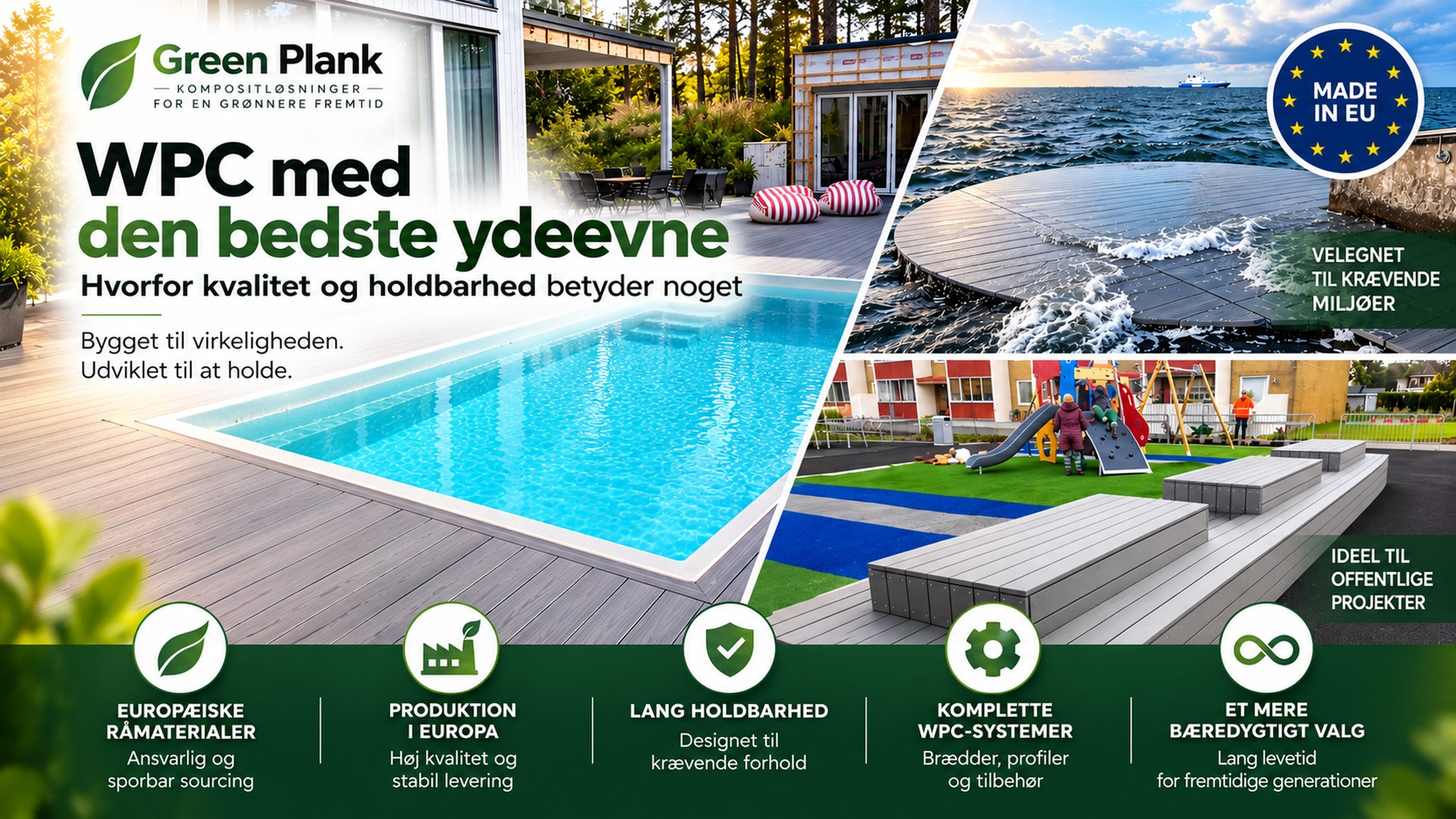 Højtydende WPC: Kvalitet og holdbarhed | Green Plank