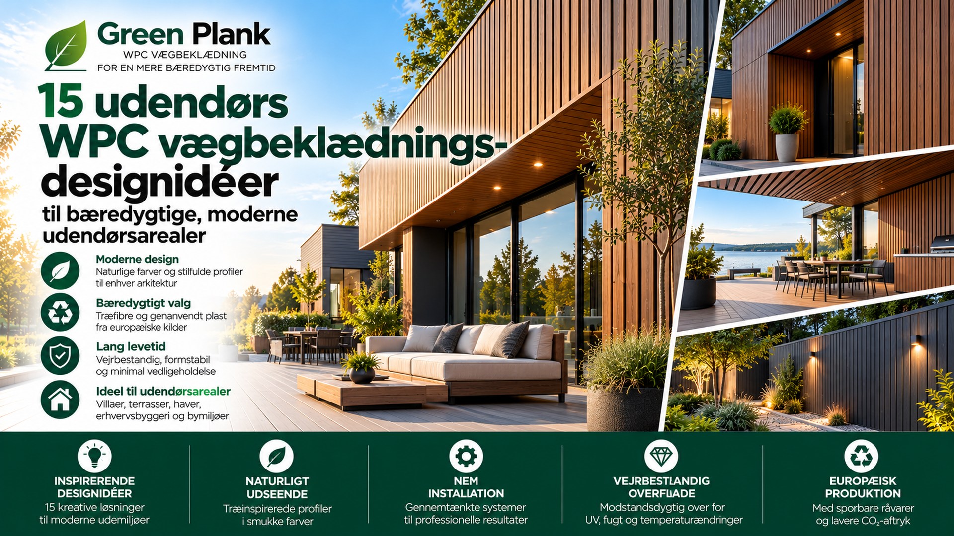 15 designidéer med WPC vægbeklædning | Green Plank