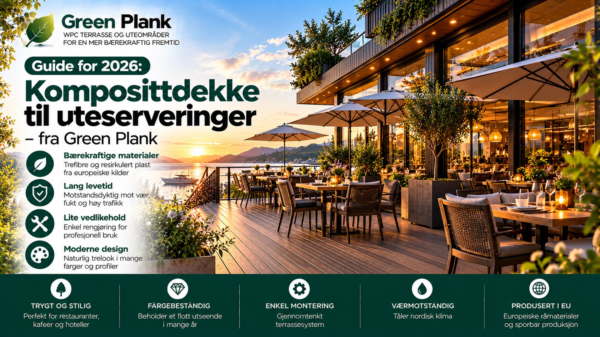 Komposittdekke til uteserveringer | Guide 2026