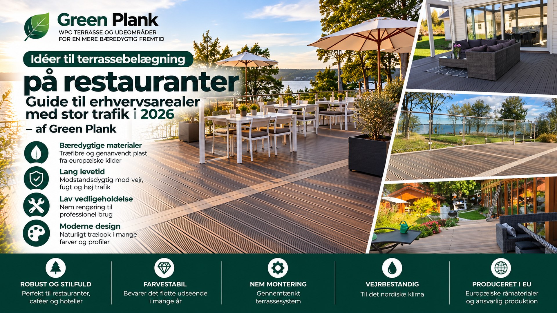 Restaurant terrassebelægning til høj trafik | Guide 2026
