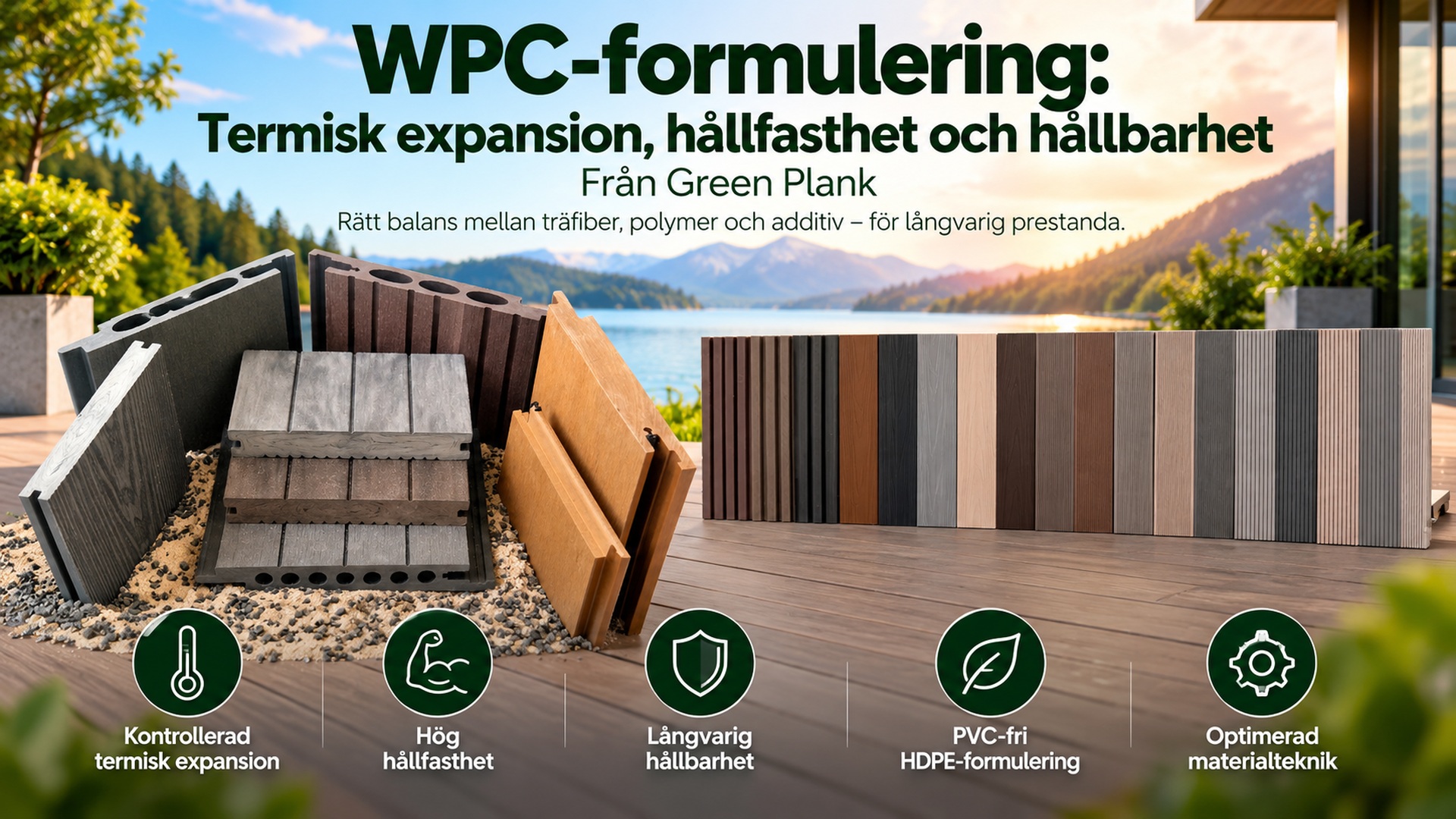 WPC-formulering: Expansion, hållfasthet och hållbarhet