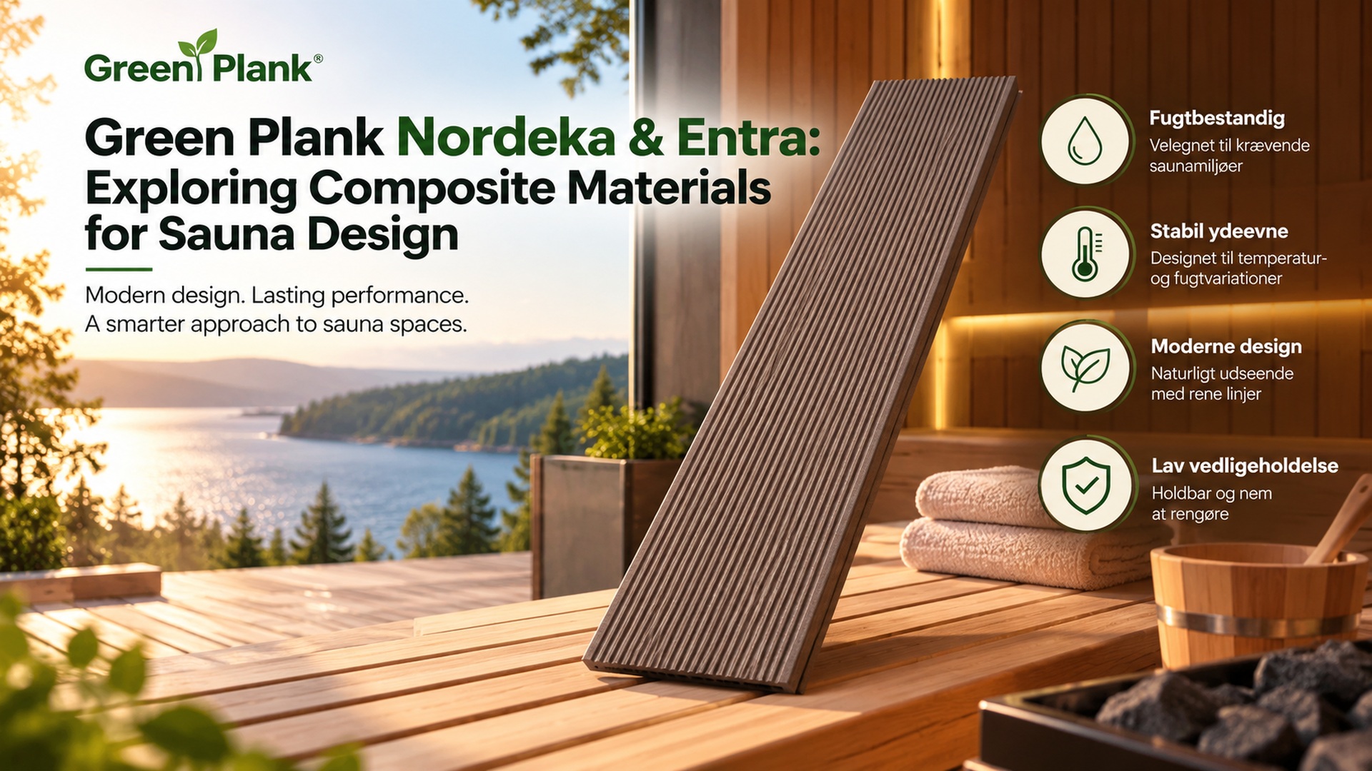 Green Plank Nordeka & Entra for Modern Sauna Design