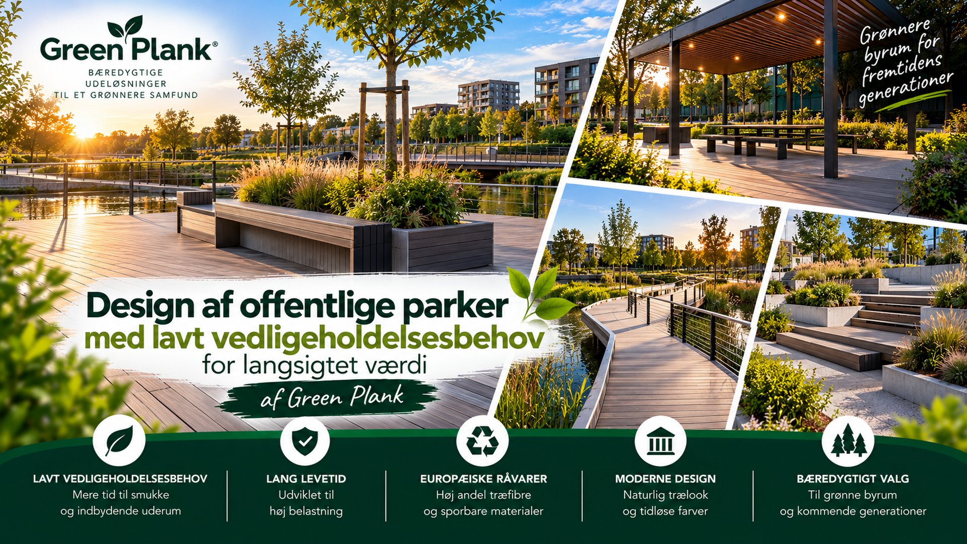 Offentlige parker med lav vedligeholdelse | Green Plank