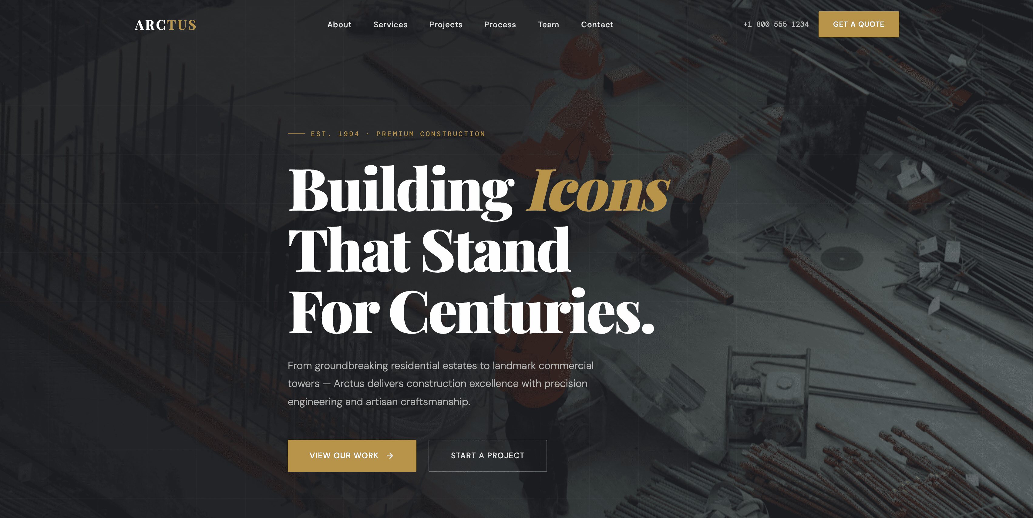 Arctus Construction Company Website