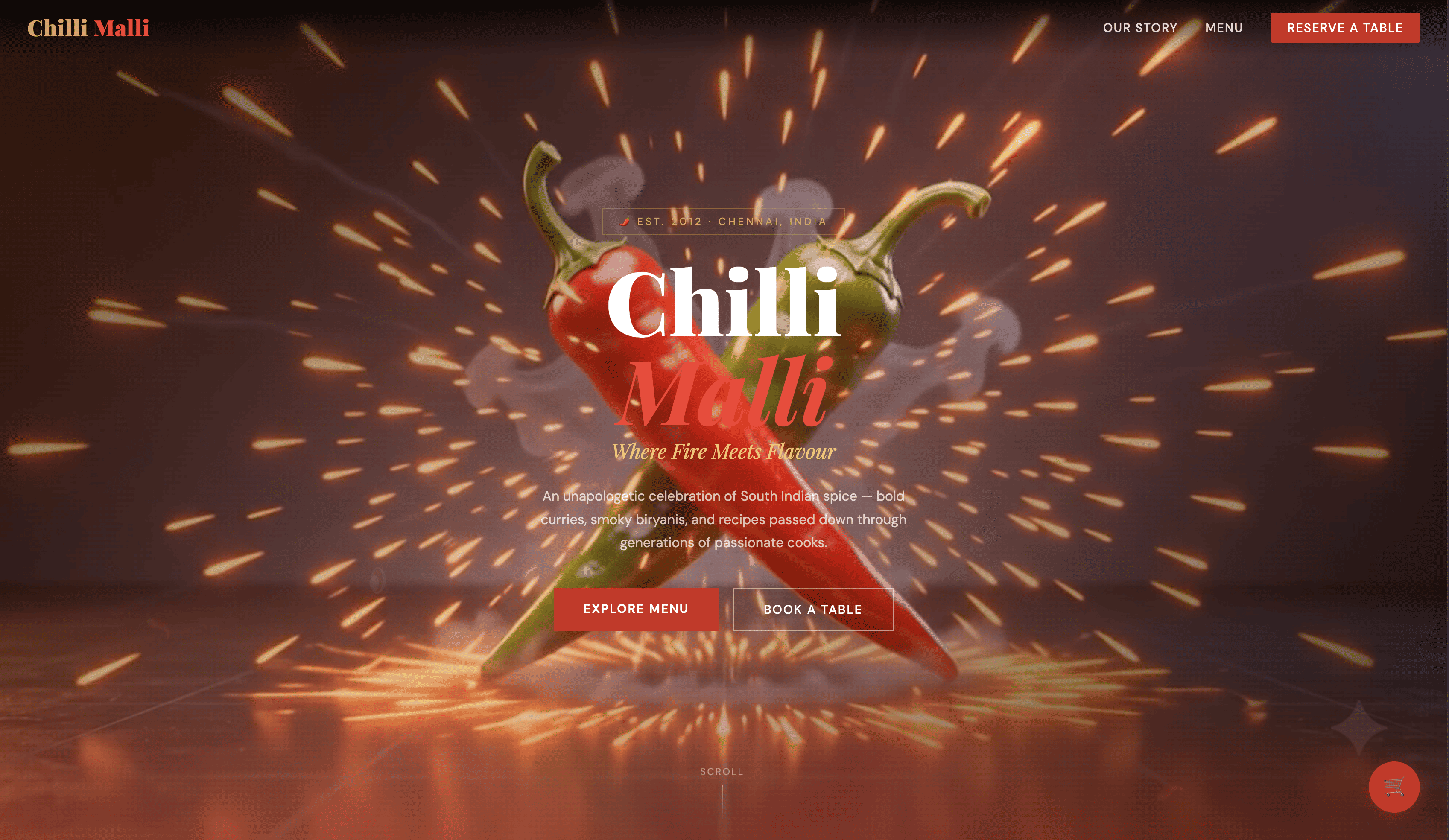Chilli Malli Restaurant Website